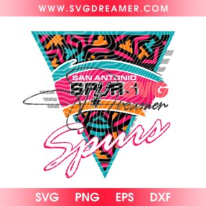 Retro 90s San Antonio Spurs SVG PNG, Fiesta Colors Spurs Basketball SVG PNG, San Antonio Spurs Fiesta PNG SVG