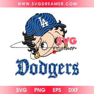 Retro Betty Boop LA Dodgers SVG PNG, Vintage Design Cute Betty Dodgers Baseball SVG PNG