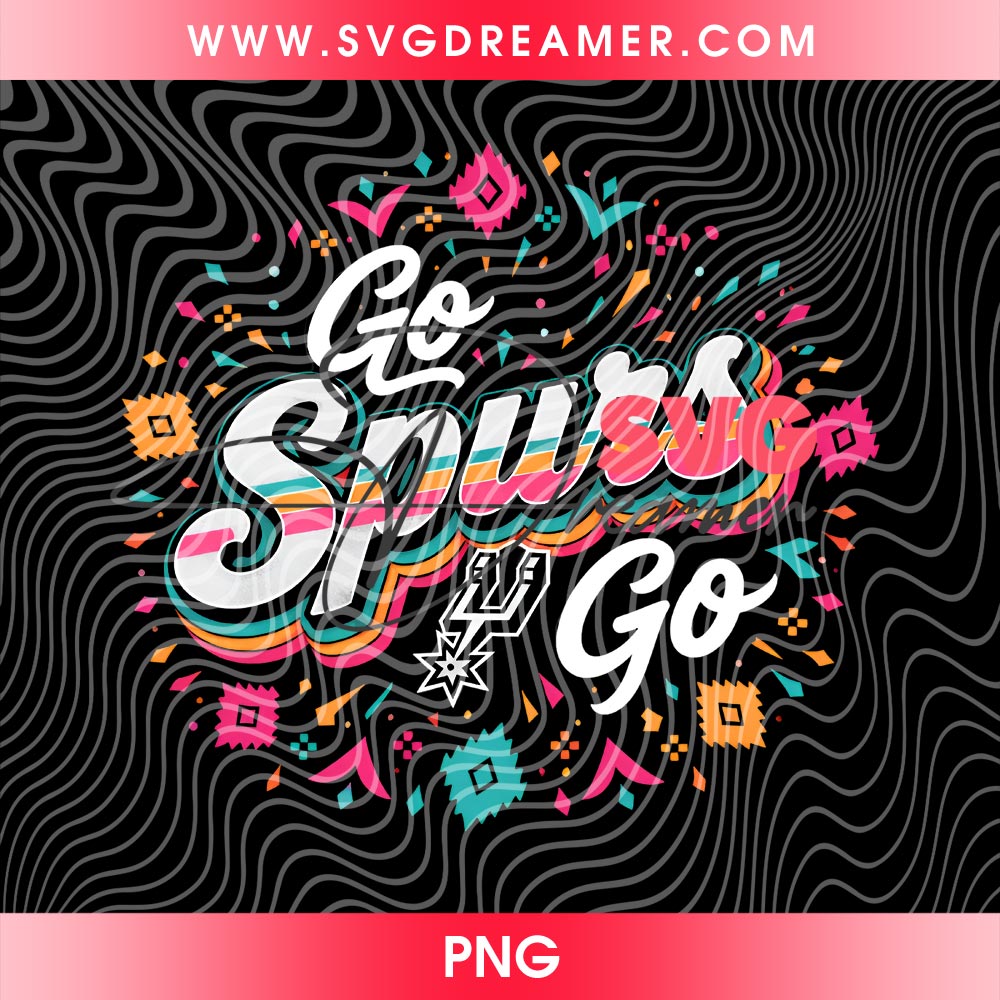 Retro Design Go Spurs Go PNG, San Antonio Spurs Basketball 2026 Playoffs PNG 2 Retro Design Go Spurs Go PNG, San Antonio Spurs Basketball 2026 Playoffs PNG