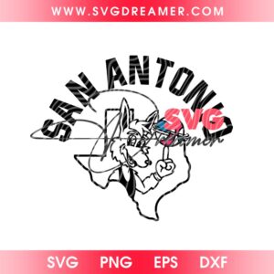 San Antonio Coyote SVG PNG, Basketball Mascot Texas Map SVG PNG, San Antonio Spurs Basketball Mascot SVG PNG