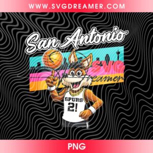 San Antonio Retro Coyote PNG Design, Spurs Basketball PNG, Go Spurs Go PNG Design