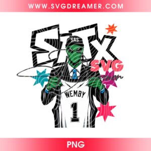 San Antonio Spurs Alien PNG, Wemby San Antonio Basketball Digital PNG, Spurs NBA Champs 2026 PNG Design