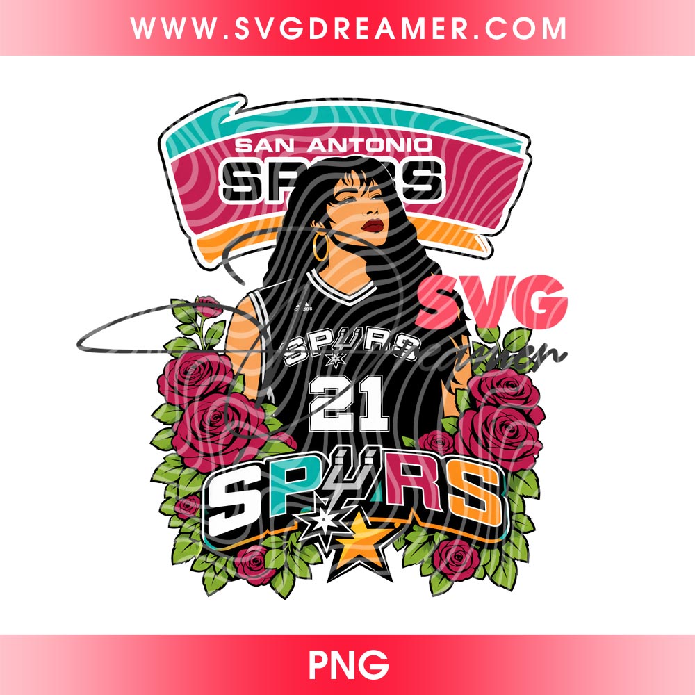 San Antonio Spurs Basketball With Selena PNG, Selena Spurs In Flowers PNG, Go Spurs 2026 PNG 2 San Antonio Spurs Basketball With Selena PNG, Selena Spurs In Flowers PNG, Go Spurs 2026 PNG