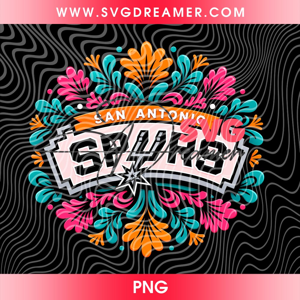 San Antonio Spurs Floral PNG Digital File, Vintage Boho Spurs Graphic PNG Design 2 San Antonio Spurs Floral PNG Digital File, Vintage Boho Spurs Graphic PNG Design