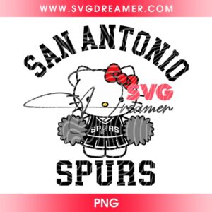 San Antonio Spurs Hello Kitty Cheerleader PNG, Hello Kitty NBA Spurs PNG