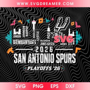 San Antonio Spurs Playoffs 2026 SVG PNG, Spurs Name Players SVG PNG, Basketball Spurs 2026 NBA SVG PNG