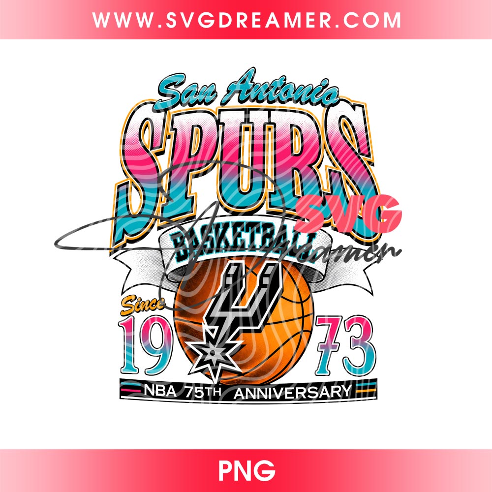 San Antonio Spurs Since 1973 PNG, Vintage San Antonio Spurs Retro NBA 75th Anniversary PNG 2 San Antonio Spurs Since 1973 PNG, Vintage San Antonio Spurs Retro NBA 75th Anniversary PNG
