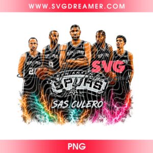 San Antonio Spurs Team PNG, SAS Culero PNG, SAS Wemby Alien Spurs Basketball 2026 NBA Design PNG