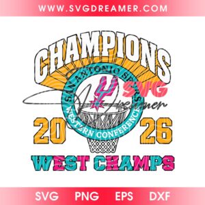 San Antonio Spurs Western Conference Champions 2026 SVG PNG, 2026 Spurs West Champs Shirt Design PNG SVG