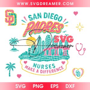 San Diego Padres Nurses Make A Difference SVG PNG