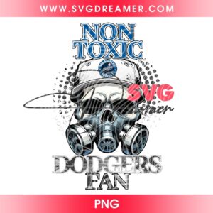 Skull Toxic LA Dodgers Fan PNG Design, Los Angeles Baseball Design PNG