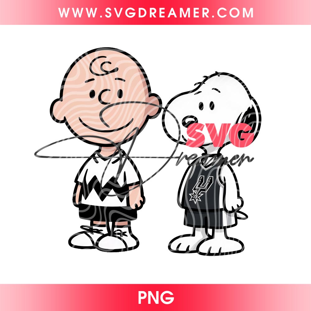 Snoopy And Charlie Brown San Antonio Spurs Basketball PNG 2 Snoopy And Charlie Brown San Antonio Spurs Basketball PNG 1