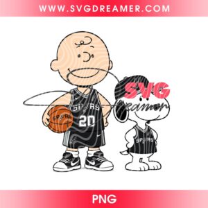 Snoopy And Charlie Brown San Antonio Spurs Basketball PNG