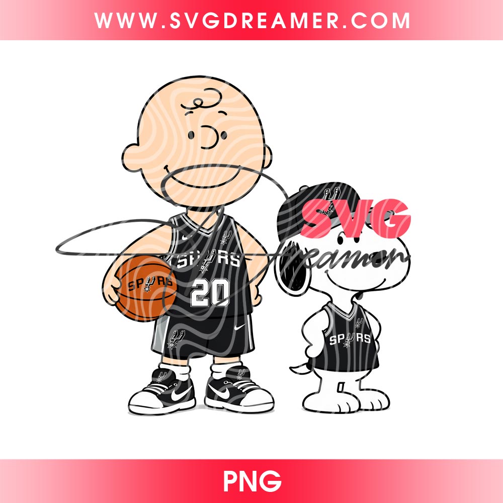 Snoopy And Charlie Brown San Antonio Spurs Basketball PNG 4 Snoopy And Charlie Brown San Antonio Spurs Basketball PNG
