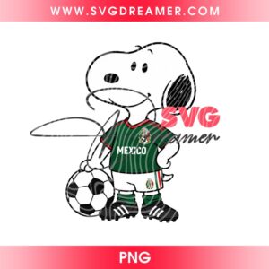 Snoopy Mexico Soccer Player PNG, Peanuts Cartoon Snoopy Dog With Mexico Soccer Team PNG