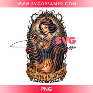 Snow White Princess With Freddy Krueger Tattoos PNG, Horror Princess PNG