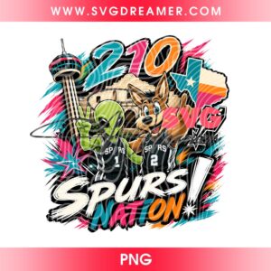 Spurs Coyote Alien Basketball PNG, Go Spurs Wemby Alien Fan Art PNG, Wembanyama San Antonio Spurs PNG