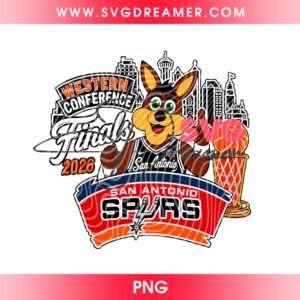 Spurs Mascot Western Conference Finals 2026 PNG Design, San Antonio Spurs Western Conference Finals 2026 PNG File