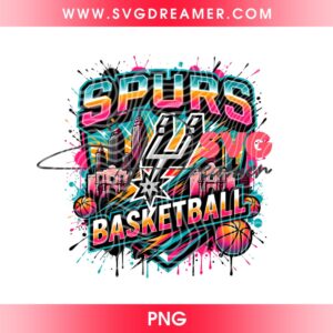 Spurs Skyline Cityscape PNG File, San Antonio Spurs Basketball PNG Design, San Antonio City Skyline PNG