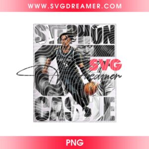 Stephon Castle Basketball Comic Graphic PNG, San Antonio Spurs Stephon Castle Player PNG