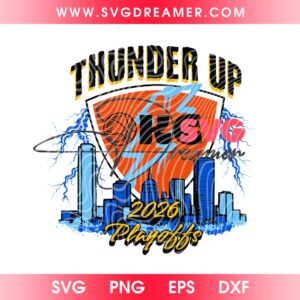 Thunder OKC 2026 Playoffs SVG PNG, NBA Oklahoma City Thunder Basketball SVG PNG