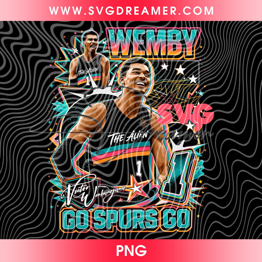 Victor Wembanyama Basketball PNG Digital Design, Wemby The Alien 90s Vintage Bootleg Design PNG, Go Spurs Go Digital Download 1 Victor Wembanyama Basketball PNG Digital Design, Wemby The Alien 90s Vintage Bootleg Design PNG, Go Spurs Go Digital Download