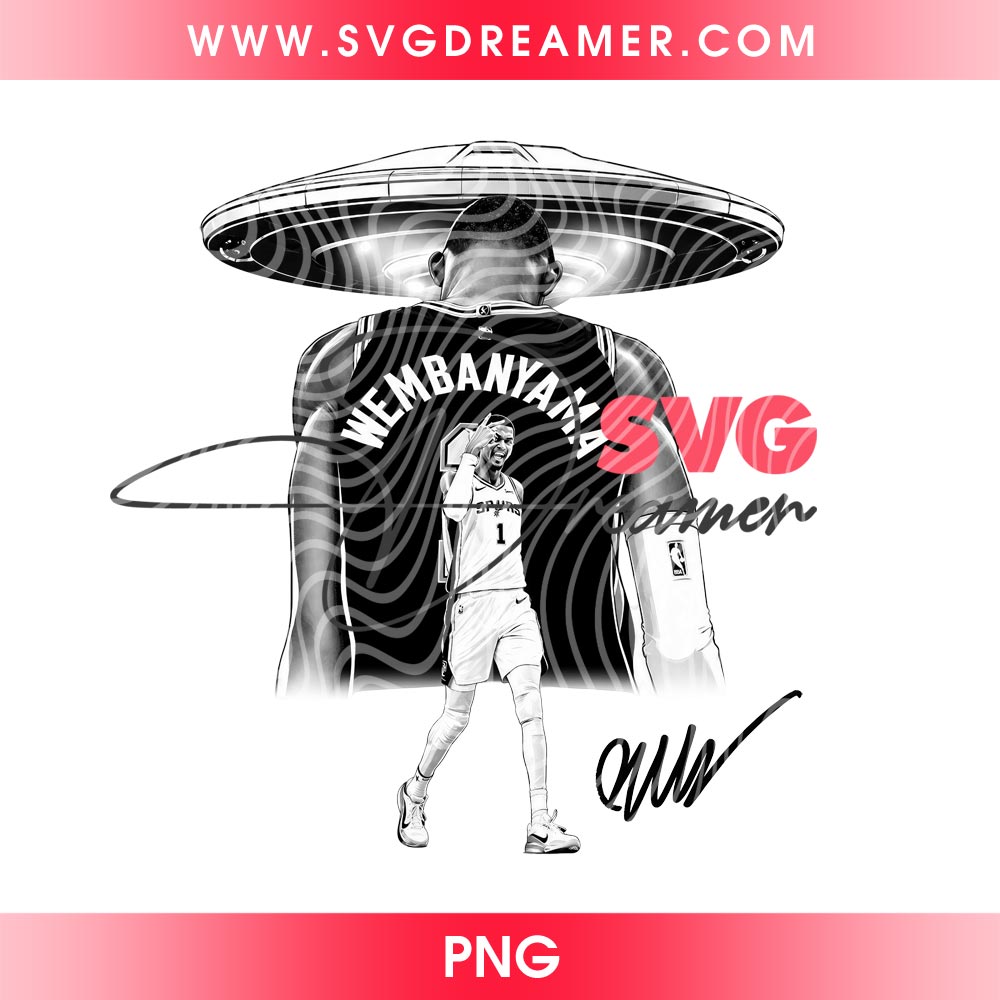 Victor Wembanyama San Antonio Spurs Basketball PNG Design 2 Victor Wembanyama San Antonio Spurs Basketball PNG Design