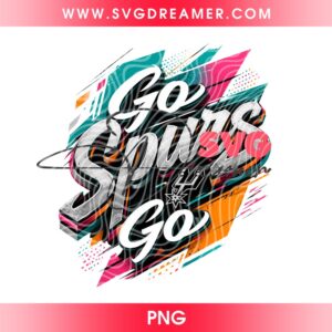 Vintage Spurs Fan PNG, Retro Go Spurs Go Basketball PNG, San Antonio Game Day PNG
