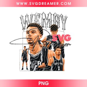 Vintage Victor Wembanyama Design PNG, Retro Wemby Spurs PNG, San Antonio Basketball 2026 PNG