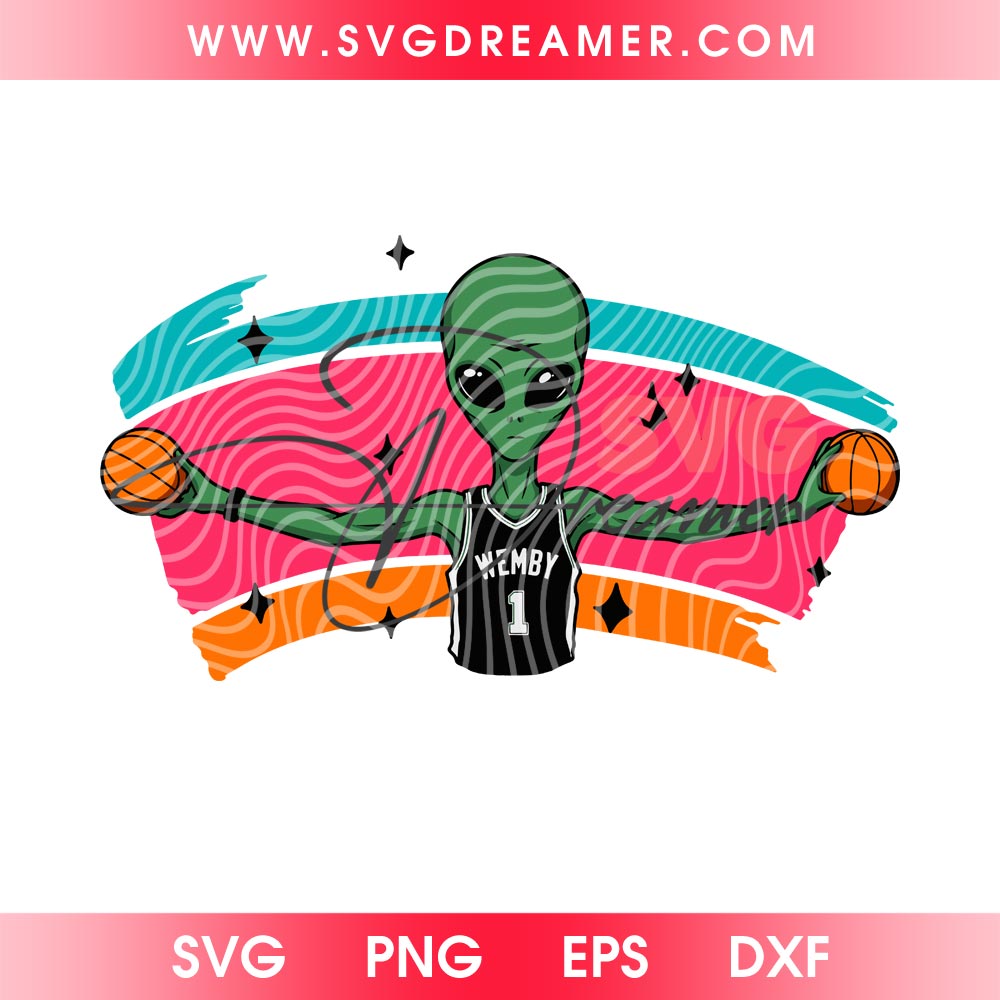 Wemby The Alien Spurs Basketball SVG PNG, San Antonio NBA 2026 Wembanyama SVG PNG 4 Wemby The Alien Spurs Basketball SVG PNG, San Antonio NBA 2026 Wembanyama SVG PNG