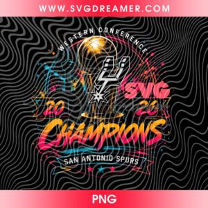 2026 Spurs Western Conference PNG Halftone Design, Retro Basketball Fan Art Spurs Champions PNG, San Antonio Playoffs Graphic Halftone PNG