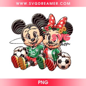 Baby Mickey And Minnie Mexico Soccer PNG, Disney Couple Mickey Mouse Cinco De Mayo PNG