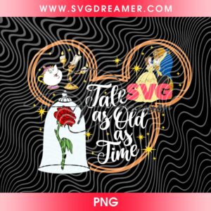 Beauty And The Beast Mickey Mouse Head PNG, Tale As Old As Time Belle Princess And The Beast PNG 2