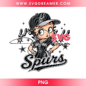 Betty Boop San Antonio Spurs PNG, Cartoon Spurs Basketball PNG, NBA Betty Boop San Antonio Team PNG