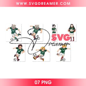 Bundle Demon Slayer Fan Mexico Soccer PNG, Anime Mexico World Cup 2026 PNG Bundle