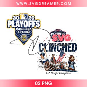 Charleston RiverDogs 2026 Carolina League Playoffs PNG Design, 1st Half Champions Baseball Digital PNG, Charleston RiverDogs Team Mascot PNG Files