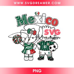 Couple Hello Kitty Mexico Soccer PNG, Dear Daniel And Hello Kitty FIFA World Cup 2026 Mexico PNG