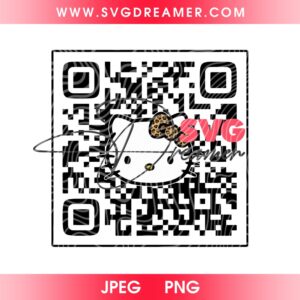 Custom Order Hello Kitty Leopard QR Code PNG