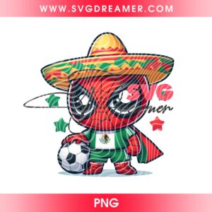Cute Spiderman Cinco De Mayo Mexican PNG Spiderman Mexico Soccer PNG Bundle 3