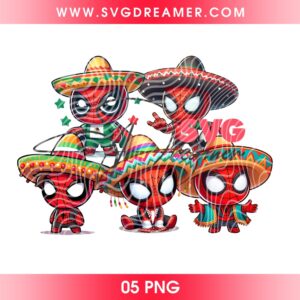 Cute Spiderman Cinco De Mayo Mexican PNG, Spiderman Mexico Soccer PNG Bundle