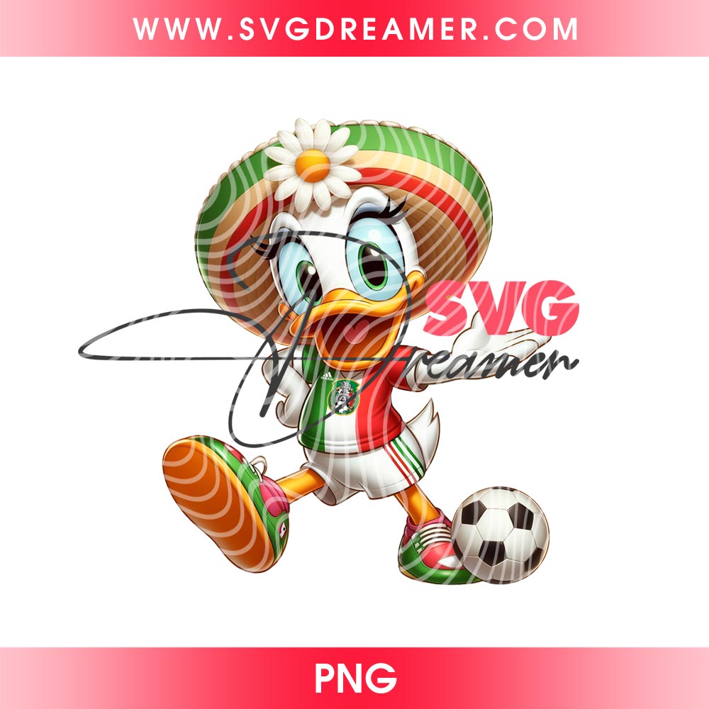 Daisy Duck Mexico Soccer 2026 PNG, FIFA World Cup 2026 Disney Daisy Duck Mexico PNG 2 Daisy Duck Mexico Soccer 2026 PNG, FIFA World Cup 2026 Disney Daisy Duck Mexico PNG