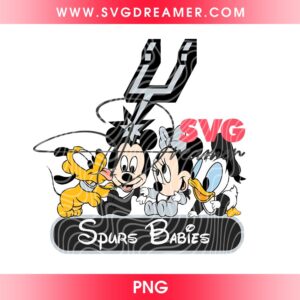 Disney Spurs Babies PNG, San Antonio Spurs Basketball Babies Disney Friends PNG