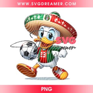 Donald Duck Mexico Soccer 2026 PNG, FIFA World Cup 2026 Disney Donald Mexico PNG
