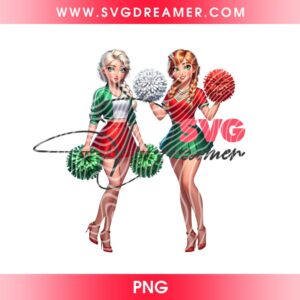 Elsa And Anna Princess Mexico Soccer Fan PNG 2