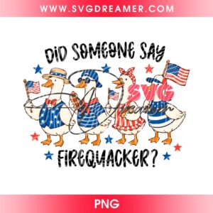 Firequacker Goose PNG Design, Funny 4th Of July Goose PNG, Patriotic American Flag Red White Blue PNG