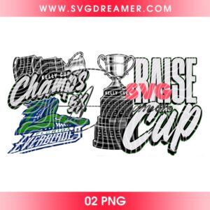 Florida Everblades 5X Kelly Cup Champions PNG Design, Raise The Cup PNG Design, Florida Everblades Hockey Shirt Design PNG