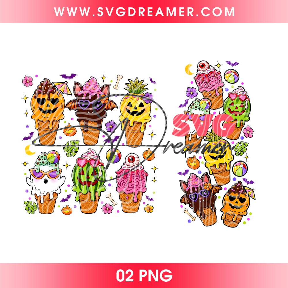 Halloween Ice Cream Cone PNG, Cute Spooky Sundae PNG, Kawaii Halloween Clipart PNG Design 2 Halloween Ice Cream Cone PNG, Cute Spooky Sundae PNG, Kawaii Halloween Clipart PNG Design