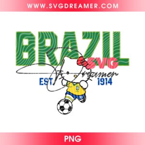 Hello Kitty Brazil Soccer PNG, Hello Kitty World Cup 2026 PNG