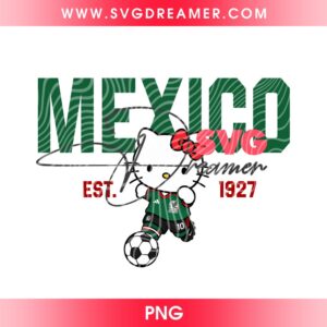 Hello Kitty Mexico Soccer PNG Digital Design, World Cup 2026 Mexico Hello Kitty Player PNG