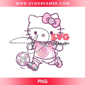 Hello Kitty Pink Mexico Soccer Outfit PNG, World Cup 2026 Hello Kitty Mexico PNG, FIFA World Cup Cartoon PNG